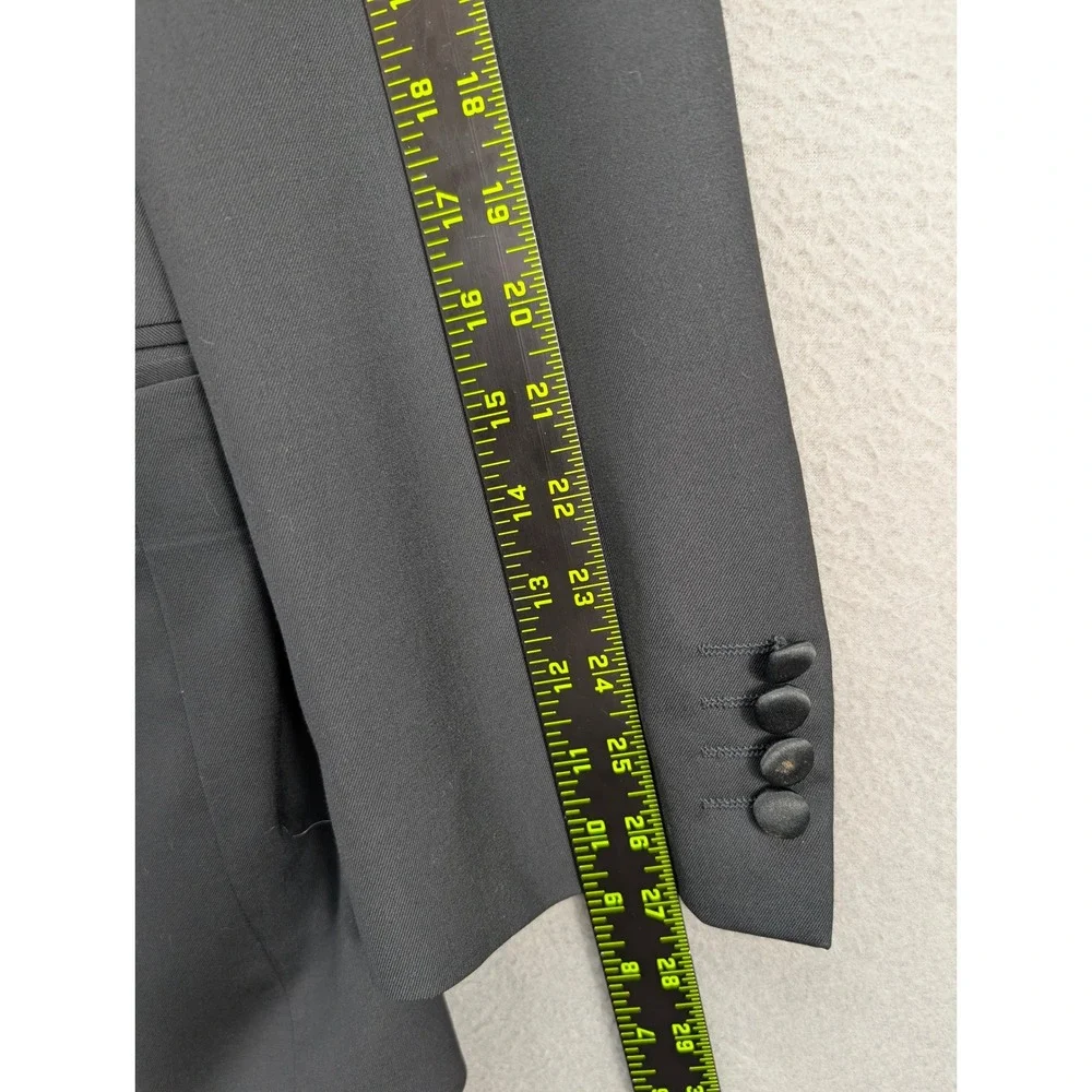 Manzini Italy Wool Tuxedo Sport Coat‎ Men's 46L Black Super 150s Formal Casual